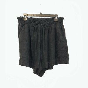 Ava & Viv High Waist Black Shorts Womens 1X Lino/Rayon Blend Summer Casual